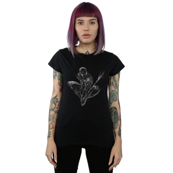 Marvel Womens/Ladies Spider-Man Web Crouch Cotton T-Shirt