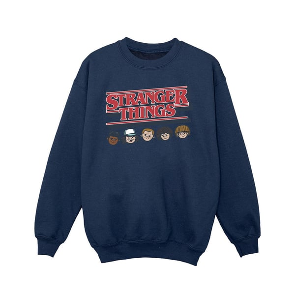 Netflix Girls Stranger Things Caricature Logo Sweatshirt