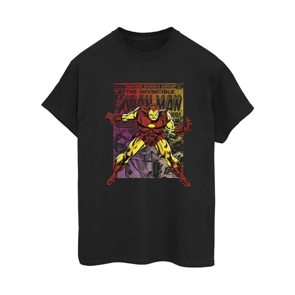 Marvel Dam/Dam Iron Man Gradient Comic Bomulls Boyfriend T-shirt