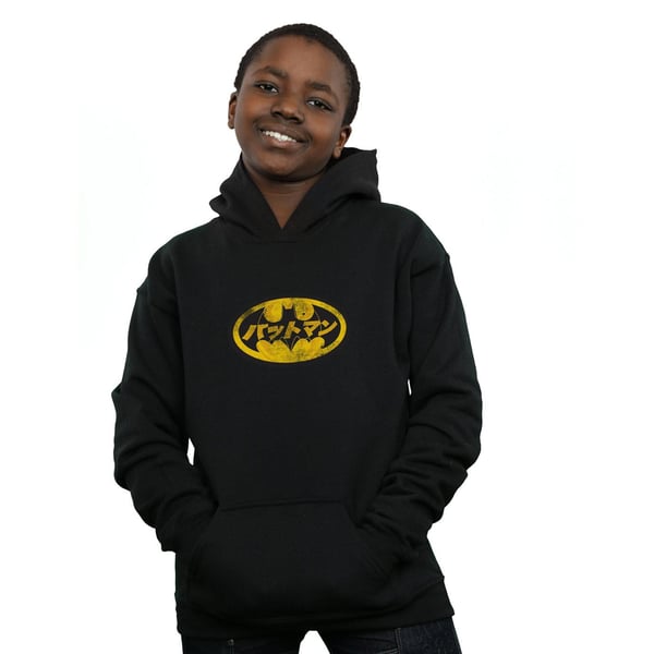 DC Comics Boys Batman Japanese Logo Yellow Hoodie