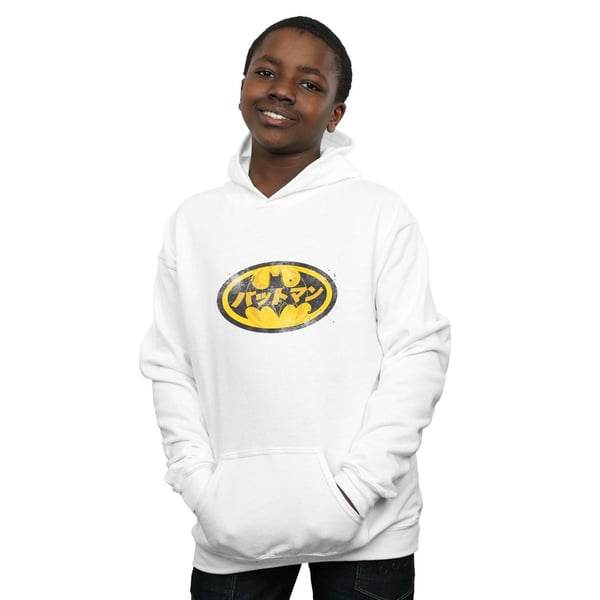 DC Comics Boys Batman Japanese Logo Yellow Hoodie