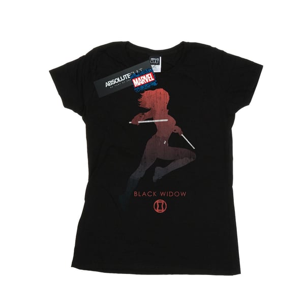 Marvel Womens/Ladies Black Widow Silhouette Cotton T-Shirt