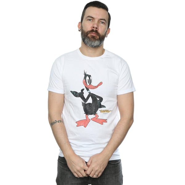 Looney Tunes Mens Daffy Duck Distressed T-Shirt