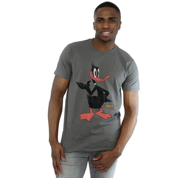 Looney Tunes Mens Daffy Duck Distressed T-Shirt