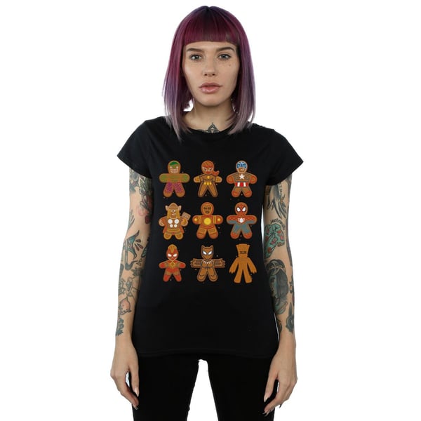 Marvel Womens/Ladies Avengers Christmas Gingerbread Cotton T-Shirt