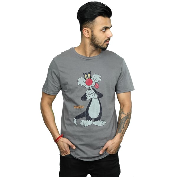 Looney Tunes Mens Sylvester Distressed T-Shirt