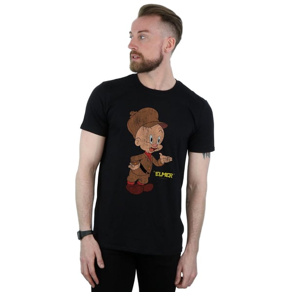 Looney Tunes Mens Elmer Fudd Distressed T-Shirt