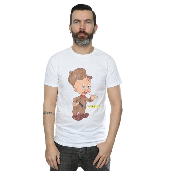Looney Tunes Mens Elmer Fudd Distressed T-Shirt
