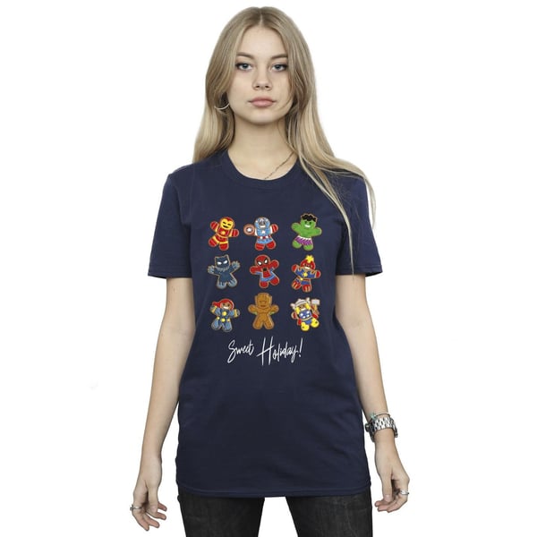 Marvel Womens/Ladies Gingerbread Avengers Cotton Boyfriend T-Shirt