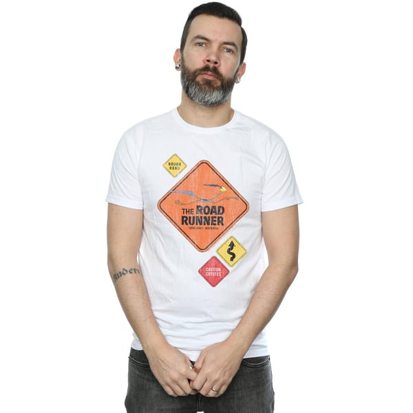 Looney Tunes Mens Road Runner Road Sign T-Shirt