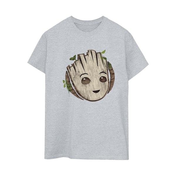 Marvel Naiset/Naiset I Am Groot Puupää Puuvillainen Boyfriend T-paita