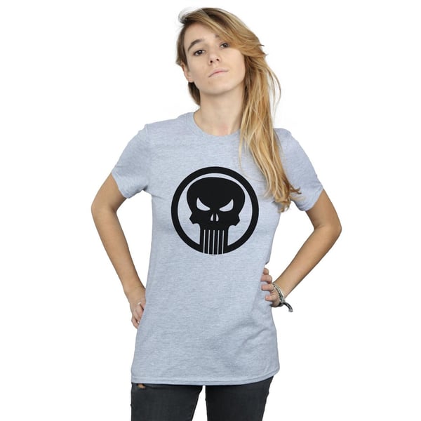 Marvel Womens/Ladies The Punisher Skull Circle Cotton Boyfriend T-Shirt