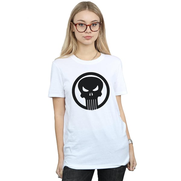 Marvel Womens/Ladies The Punisher Skull Circle Cotton Boyfriend T-Shirt
