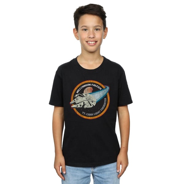 Star Wars Boys Millennium Falcon Badge T-Shirt