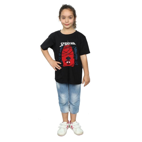 Marvel Girls Spider-Man Hanging Sketch Cotton T-Shirt