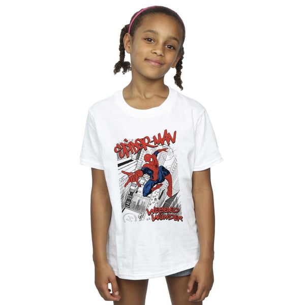 Marvel Girls Spider-Man Sketch City Cotton T-Shirt