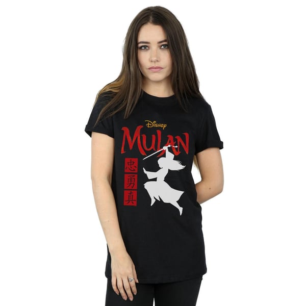 Disney Womens/Ladies Mulan Movie Warrior Silhouette Cotton Boyfriend T-Shirt