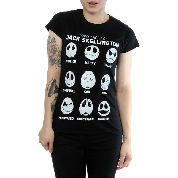 Disney Womens/Ladies Nightmare Before Christmas Many Faces Of Jack Cotton T-Shirt