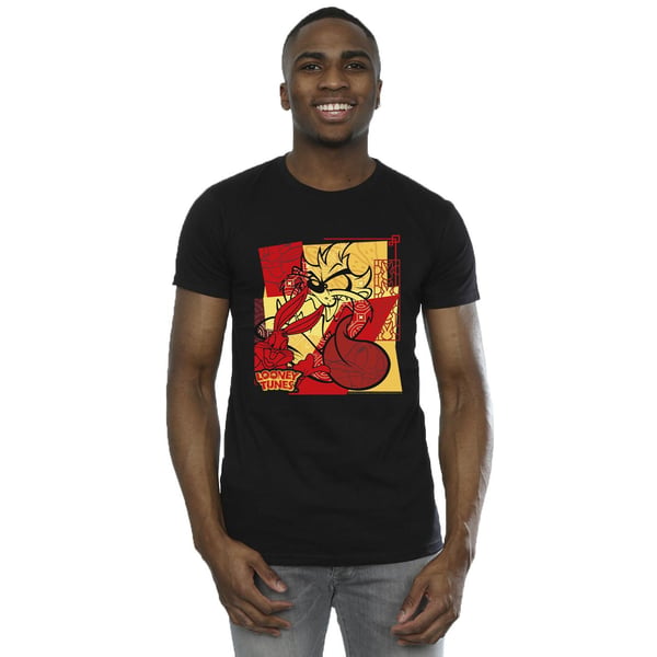 Looney Tunes Mens Taz Bugs Rabbit New Year T-Shirt