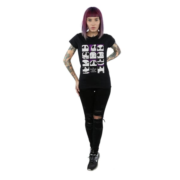 Disney Womens/Ladies Nightmare Before Christmas Many Faces Of Jack Squares Cotton T-Shirt