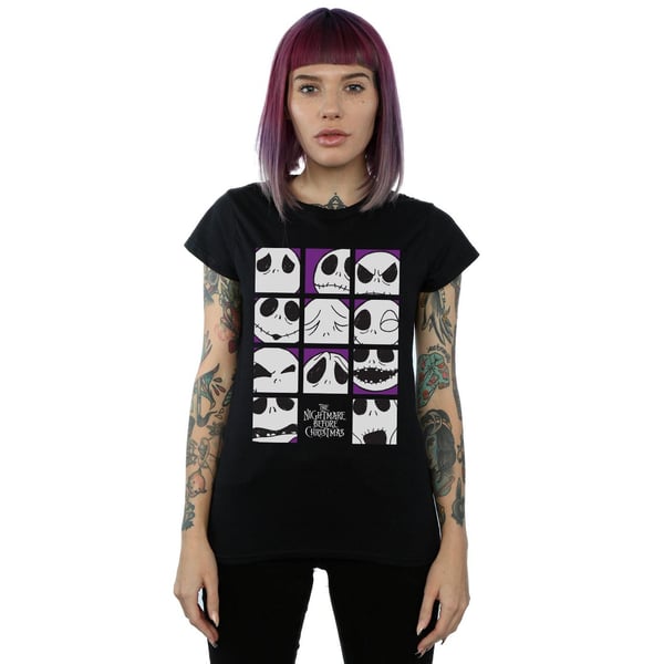 Disney Womens/Ladies Nightmare Before Christmas Many Faces Of Jack Squares Cotton T-Shirt