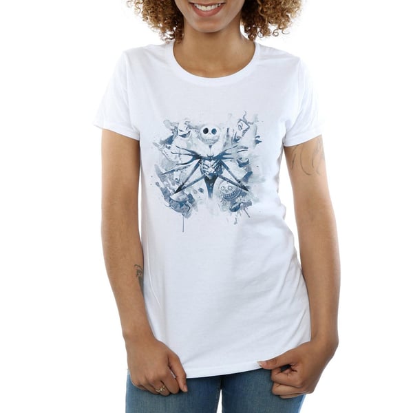 Disney Womens/Ladies Nightmare Before Christmas Paint Spray Carers Cotton T-Shirt