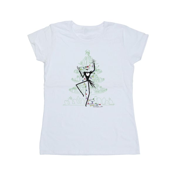 Disney Womens/Ladies The Nightmare Before Christmas Tree Green Cotton T-Shirt