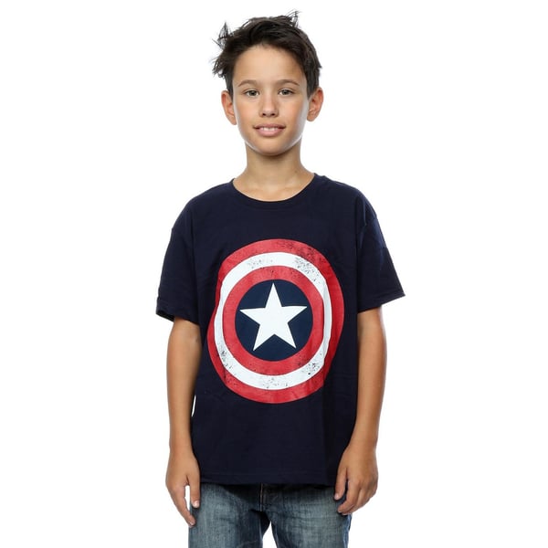 Captain America Boys Distressed Shield T-Shirt
