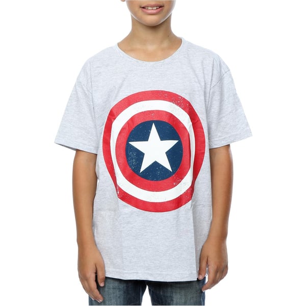 Captain America Boys Distressed Shield T-Shirt