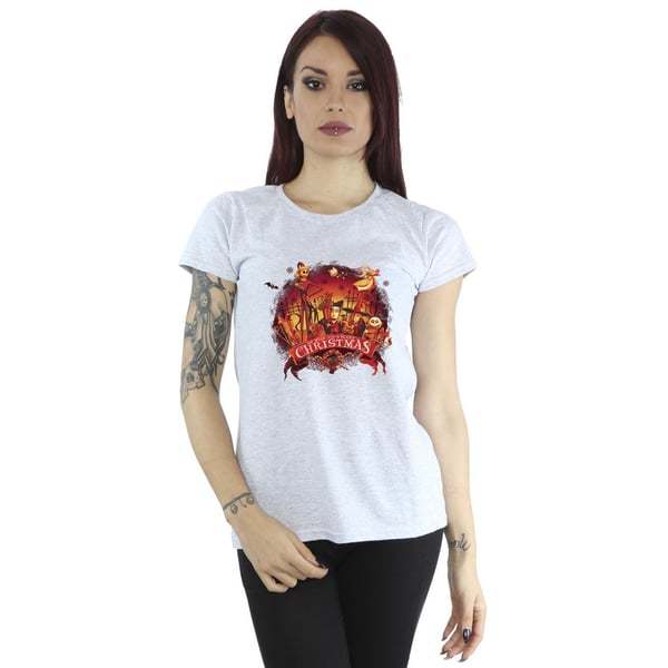 Disney Womens/Ladies The Nightmare Before Christmas Scary Christmas Cotton T-Shirt
