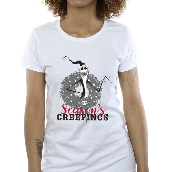 Disney Womens/Ladies The Nightmare Before Christmas Seasons Creepings Wreath Cotton T-Shirt