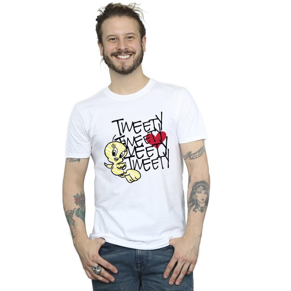 Looney Tunes Mens Tweety Love Heart T-Shirt