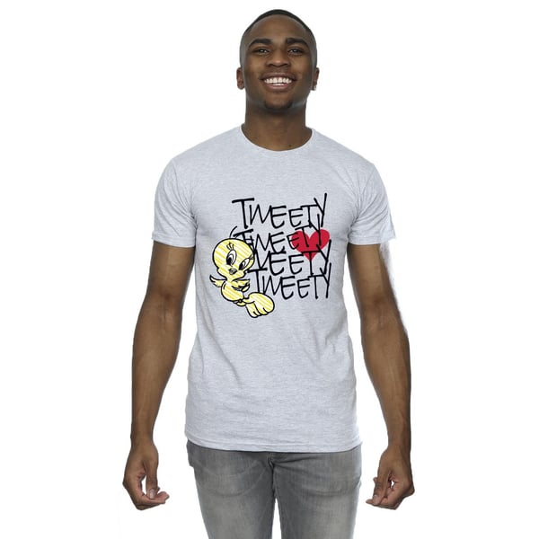 Looney Tunes Mens Tweety Love Heart T-Shirt