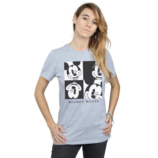 Disney Womens/Ladies Mickey Mouse Wink Cotton Boyfriend T-Shirt