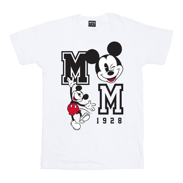 Disney Dam/Dam Mickey Mouse Jump And Wink T-shirt i bomull med boyfriend-passform