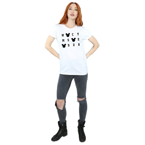 Disney Womens/Ladies Mickey Mouse 1928 Circles Cotton Boyfriend T-Shirt