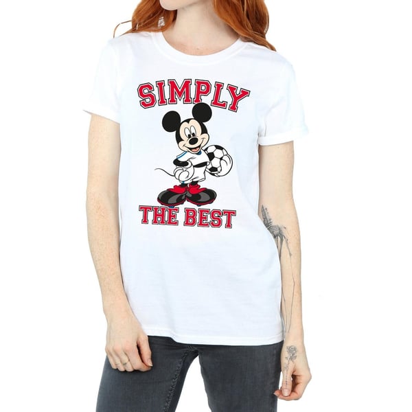 Disney Womens/Ladies Mickey Mouse Simply The Best Cotton Boyfriend T-Shirt