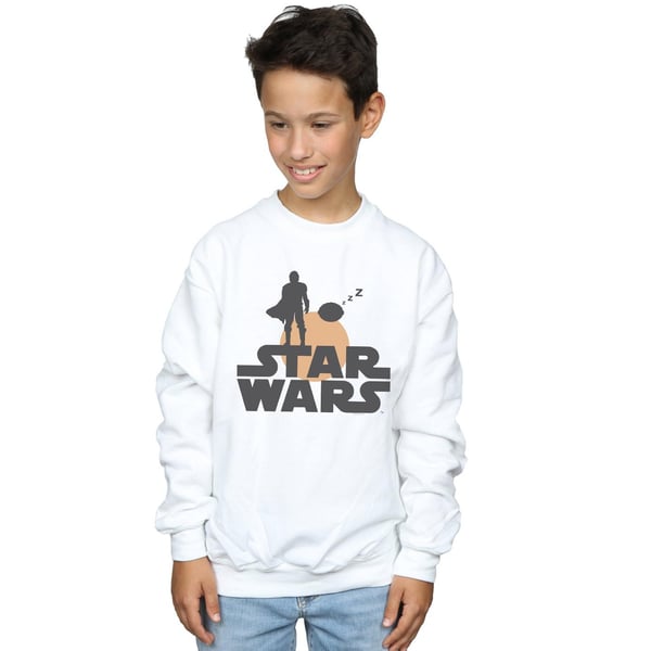 Star Wars Pojkar The Mandalorian Mando Och Barnet Silhuett Tröja