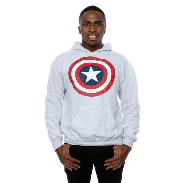 Captain America Mens Distressed Shield Hoodie