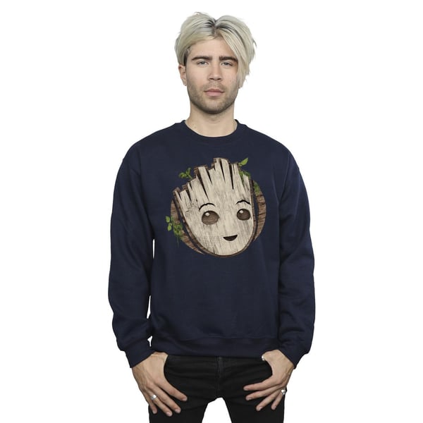Marvel Mens I Am Groot Wooden Head Sweatshirt