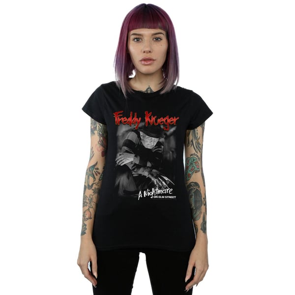A Nightmare On Elm Street Womens/Ladies Freddy Black And White Photo Cotton T-Shirt