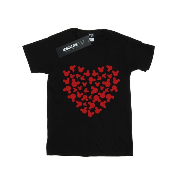 Disney Womens/Ladies Mickey Mouse Heart Silhouette Cotton Boyfriend T-Shirt