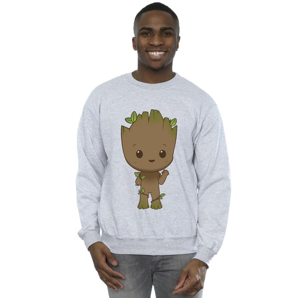 Marvel Mens I Am Groot Chibi Wave Pose Sweatshirt