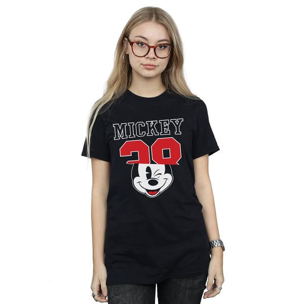 Disney Womens/Ladies Mickey Mouse Split 28 Cotton Boyfriend T-Shirt