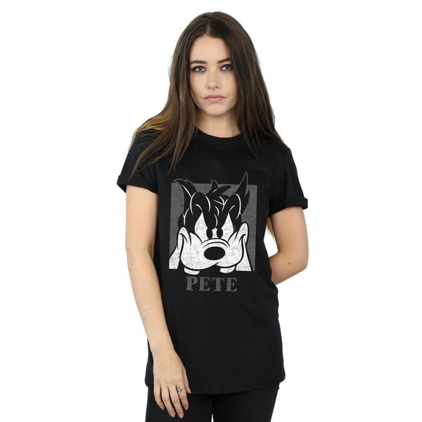 Disney Naiset Pete Cropped Head puuvillainen Boyfriend T-paita