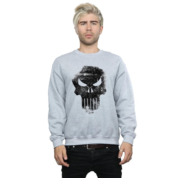 Marvel Mens The Punisher Distrressed Skull Sweatshirt