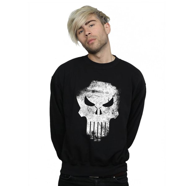 Marvel Mens The Punisher Distrressed Skull Sweatshirt