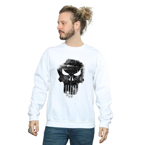 Marvel Mens The Punisher Distrressed Skull Sweatshirt