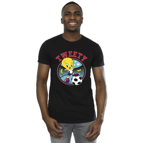 Looney Tunes Mens Tweety Football Circle T-Shirt