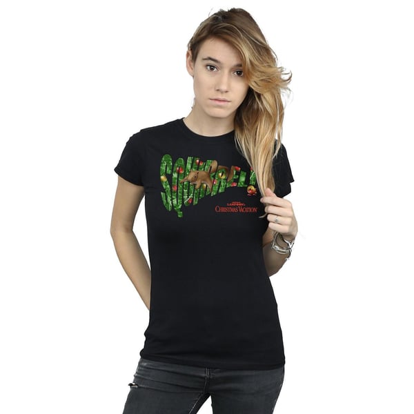 National Lampoon´s Christmas Vacation Womens/Ladies Squirrel Tree Cotton T-Shirt